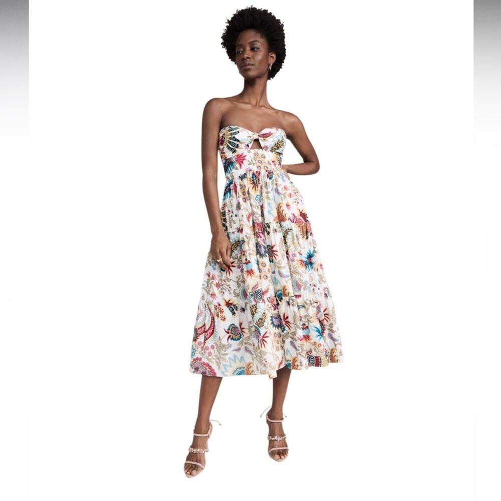 Charina Sarte Talaia Ribbon Midi Dress Size XS NWOT